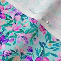 pale turquoise blue and purple spring floral - small