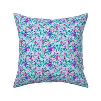 pale turquoise blue and purple spring floral - small
