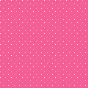 Swiss Dots white on bright pink - micro scale