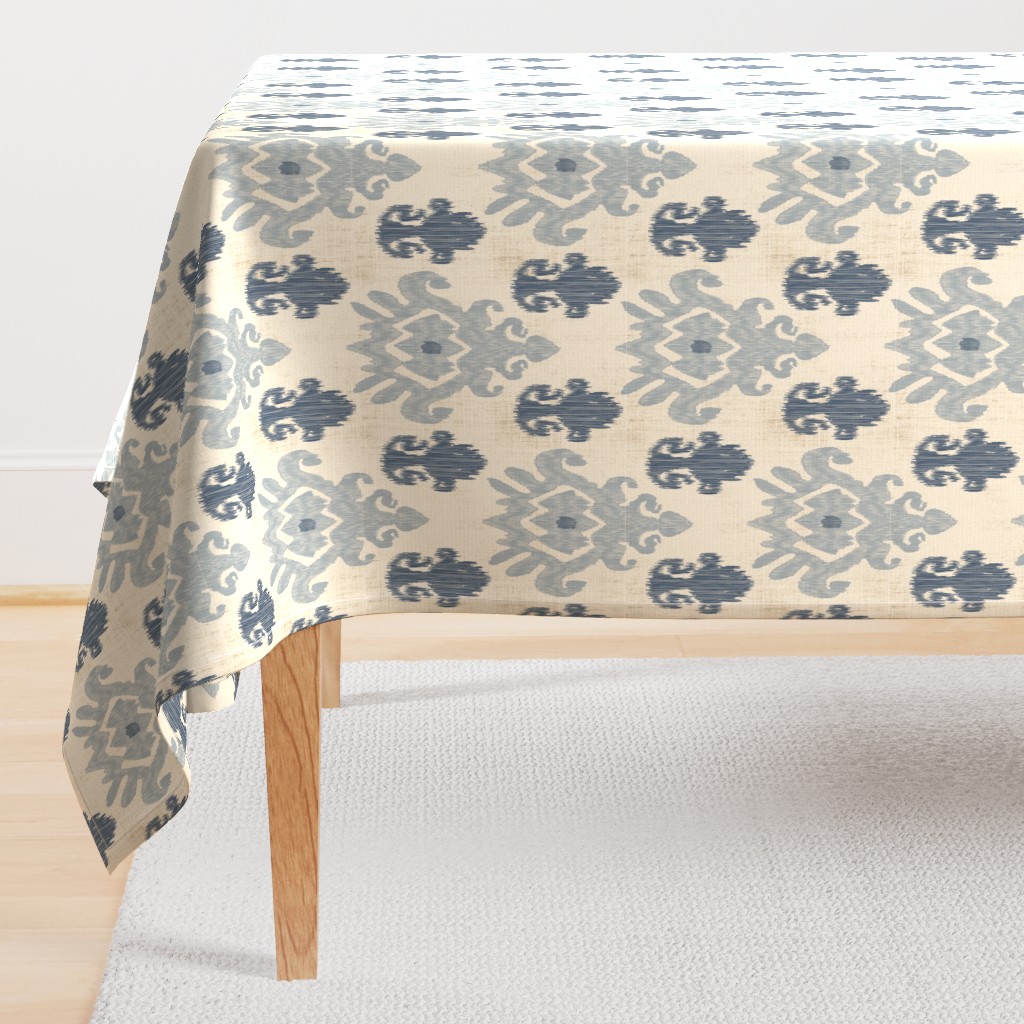 17-11G Distress  Ikat Home Decor  || Tan Oatmeal French blue grey gray Grunge Texture _ Miss Chiff Designs 