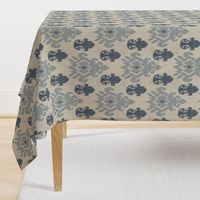 17-11G Distress  Ikat Home Decor  || Tan Oatmeal French blue grey gray Grunge Texture _ Miss Chiff Designs 