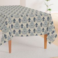 17-11G Distress  Ikat Home Decor  || Tan Oatmeal French blue grey gray Grunge Texture _ Miss Chiff Designs 