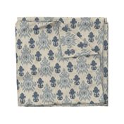 17-11G Distress  Ikat Home Decor  || Tan Oatmeal French blue grey gray Grunge Texture _ Miss Chiff Designs 