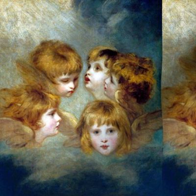 famous cherubs angels cupid inspired children girls wings sky clouds seamless victorian egl elegant gothic lolita sun rays shabby chic shining romantic antique vintage
