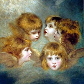 famous cherubs angels cupid inspired children girls wings sky clouds seamless victorian egl elegant gothic lolita sun rays shabby chic shining romantic antique vintage