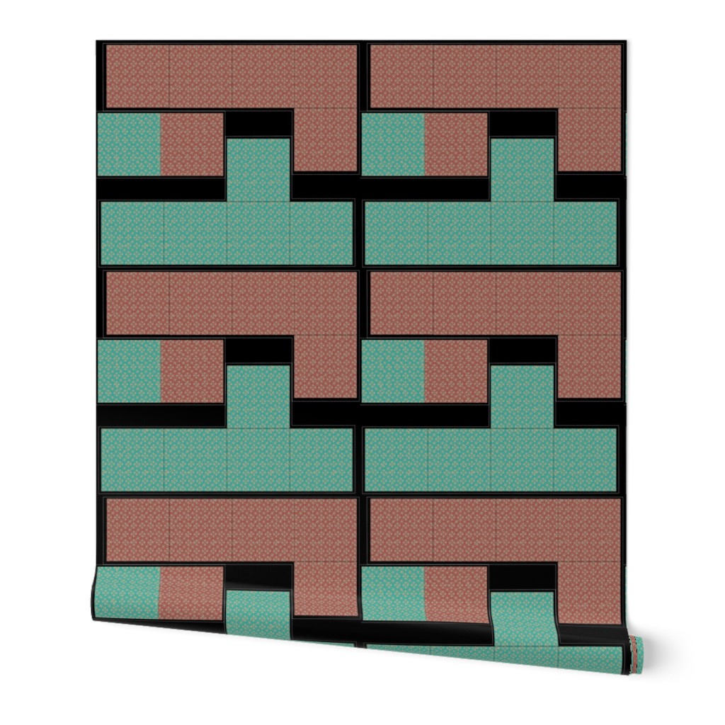 giftbox - Teal and Woodrose Cut Tiles