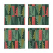 Emerald Christmas Winter Forest - Geometric