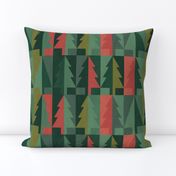 Emerald Christmas Winter Forest - Geometric