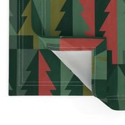 Emerald Christmas Winter Forest - Geometric