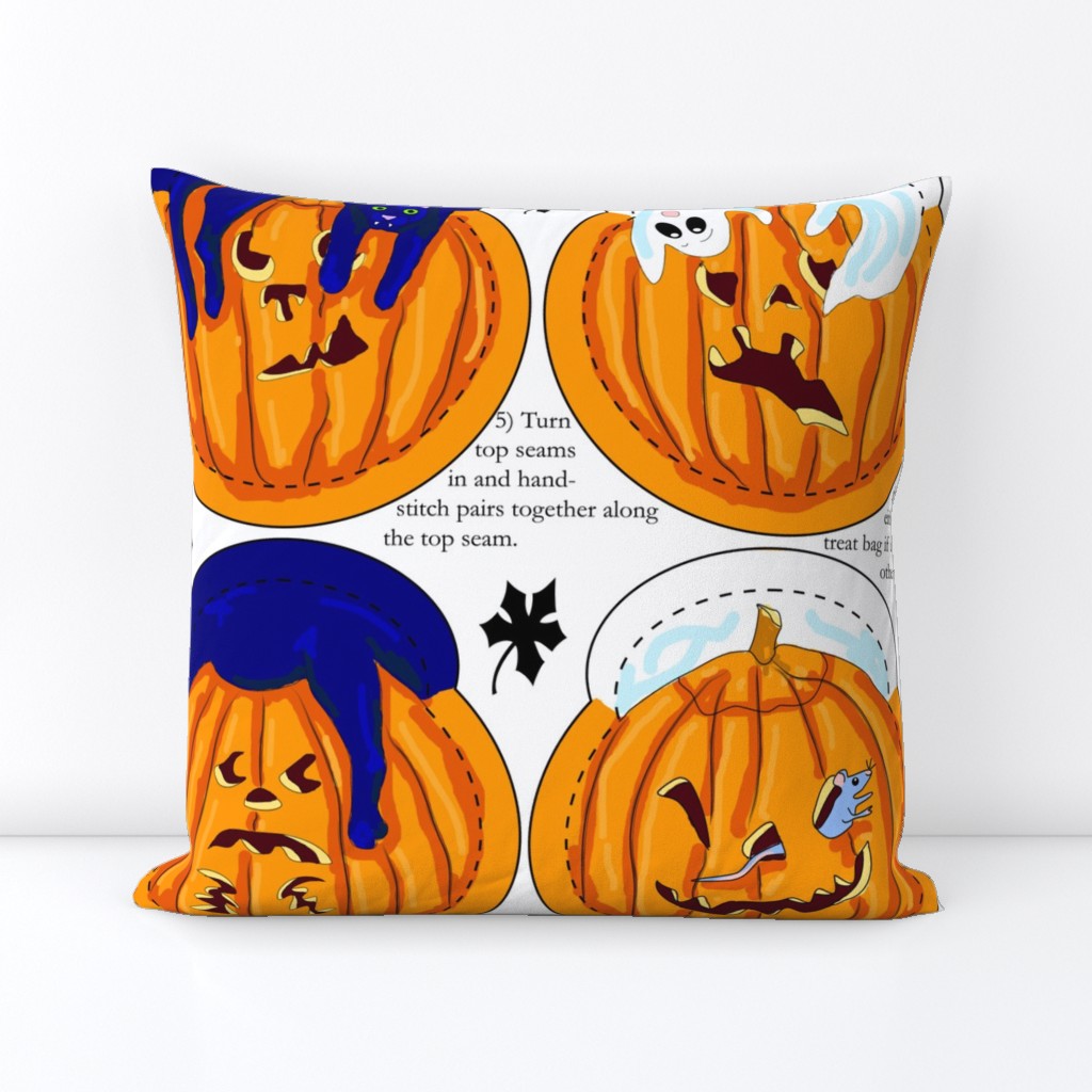 Jack O Lantern Pillow or  Treat Bags