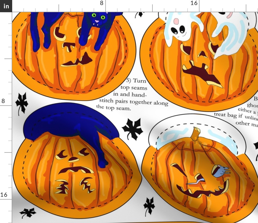 Jack O Lantern Pillow or  Treat Bags