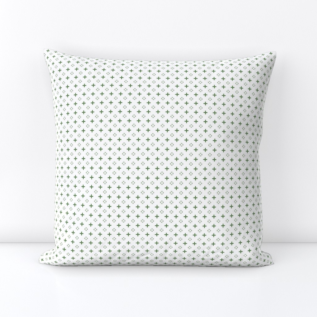 Ditsy print in a emerald on white