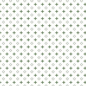 Ditsy print in a emerald on white