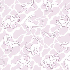 Dinosaurs are for Girls - Pink and White Background