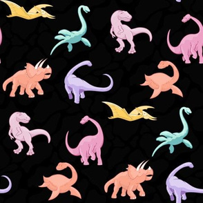 Dinosaurs are for Girls - Color and Black Background