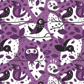 Birds in purple