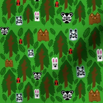 Emerald Forest Trees & Woodland Animals