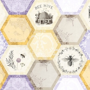 Honey and Lavender - Honeycomb Quilt