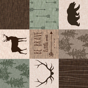 Be Brave - Deer version - green and brown - ROTATED