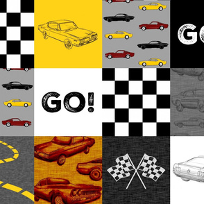 GO Racing Wholecloth - Red, yellow, black and white