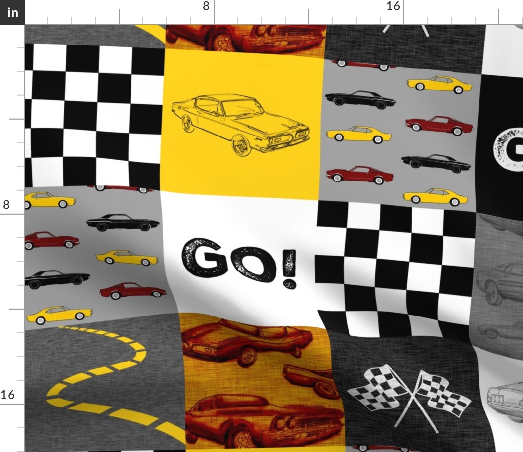 GO Racing Wholecloth - Red, yellow, black and white