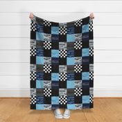 American Muscle Wholecloth Patchwork - blue