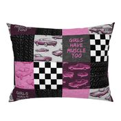 Girls Have Muscle Too Wholecloth Patchwork - fuchsia