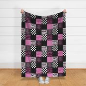 Girls Have Muscle Too Wholecloth Patchwork - fuchsia