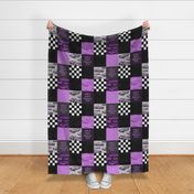 Girls Have Muscle Too Wholecloth Patchwork- purple