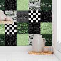 American Muscle Wholecloth Patchwork - green