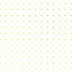 Ditsy print in a pale yellow on white