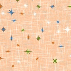 Colourful Stars on Light Orange