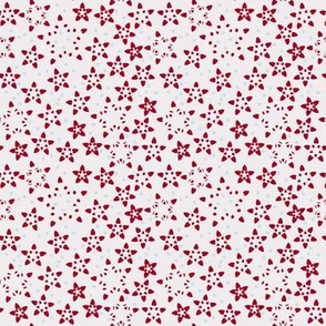 Red Christmas Star Bloom Hearts