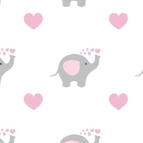 Pink Elephant Hearts Baby Girl Nursery