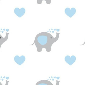 Blue Elephant Hearts Baby Boy Nursery
