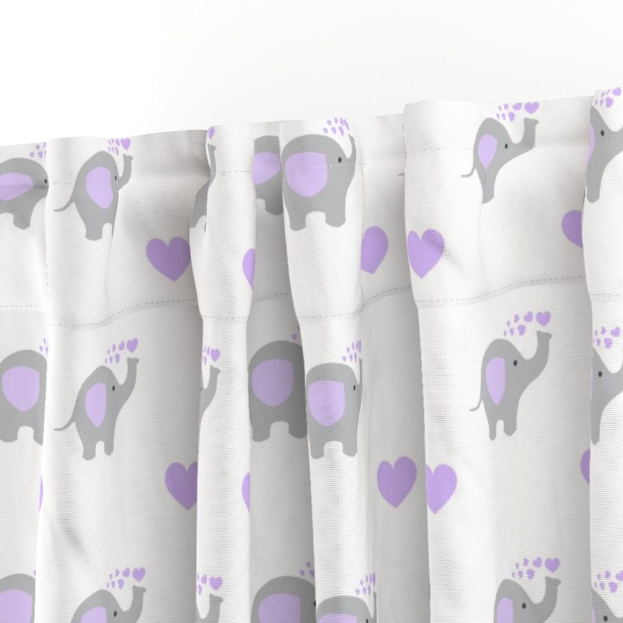 Purple Elephant Hearts Baby Girl Nursery