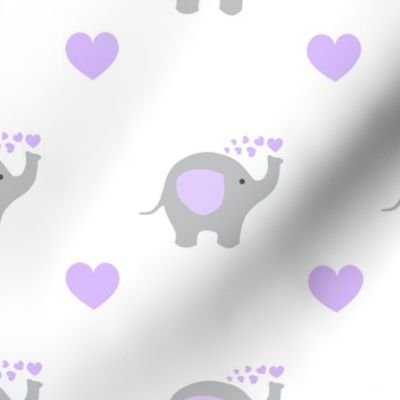 Purple Elephant Hearts Baby Girl Nursery