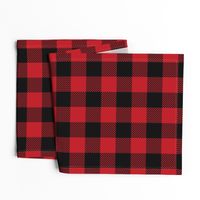 buffalo plaid 2" black and red kids cute nursery hunting outdoors camping red and black plaid checks