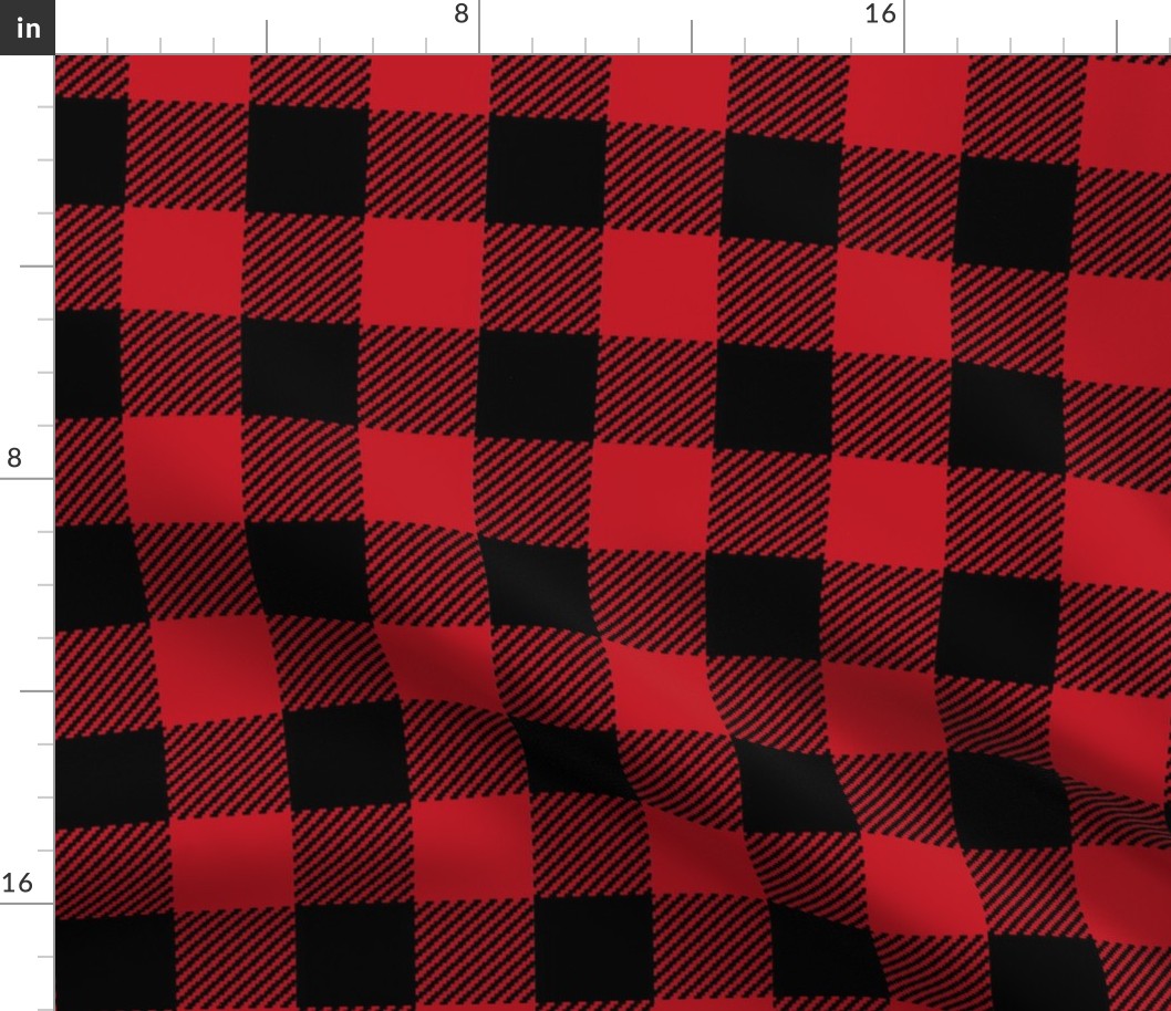 buffalo plaid 2" black and red kids cute nursery hunting outdoors camping red and black plaid checks