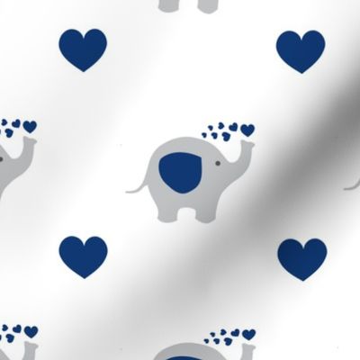 Navy Blue Elephant Hearts Baby Boy Nursery