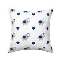 Navy Blue Elephant Hearts Baby Boy Nursery