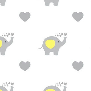 Yellow Elephant Hearts Baby Neutral Nursery