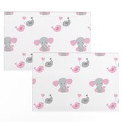 Pink Safari Elephant Bird Hearts Baby Girl Nursery