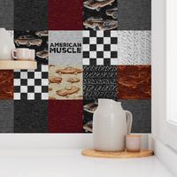 American Muscle Wholecloth Patchwork - red