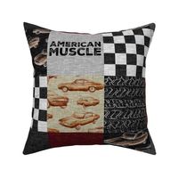 American Muscle Wholecloth Patchwork - red