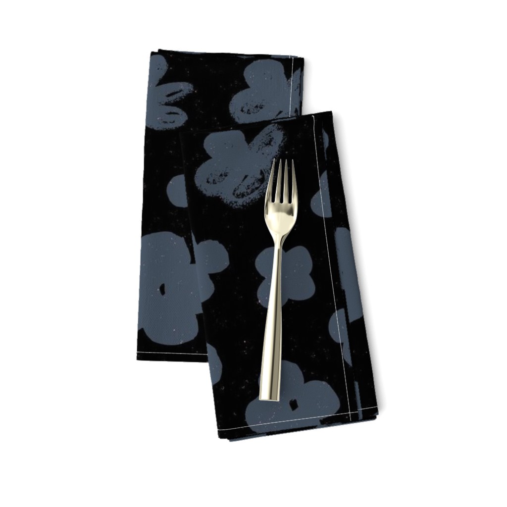 Big Flowers M+M Black Navy by Friztin