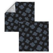 Big Flowers M+M Black Navy by Friztin