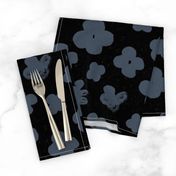 Big Flowers M+M Black Navy by Friztin