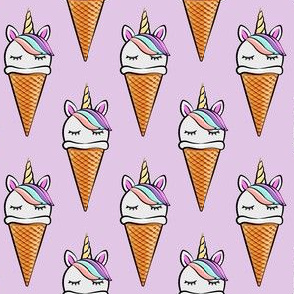 unicorn icecream cones - unicones on purple