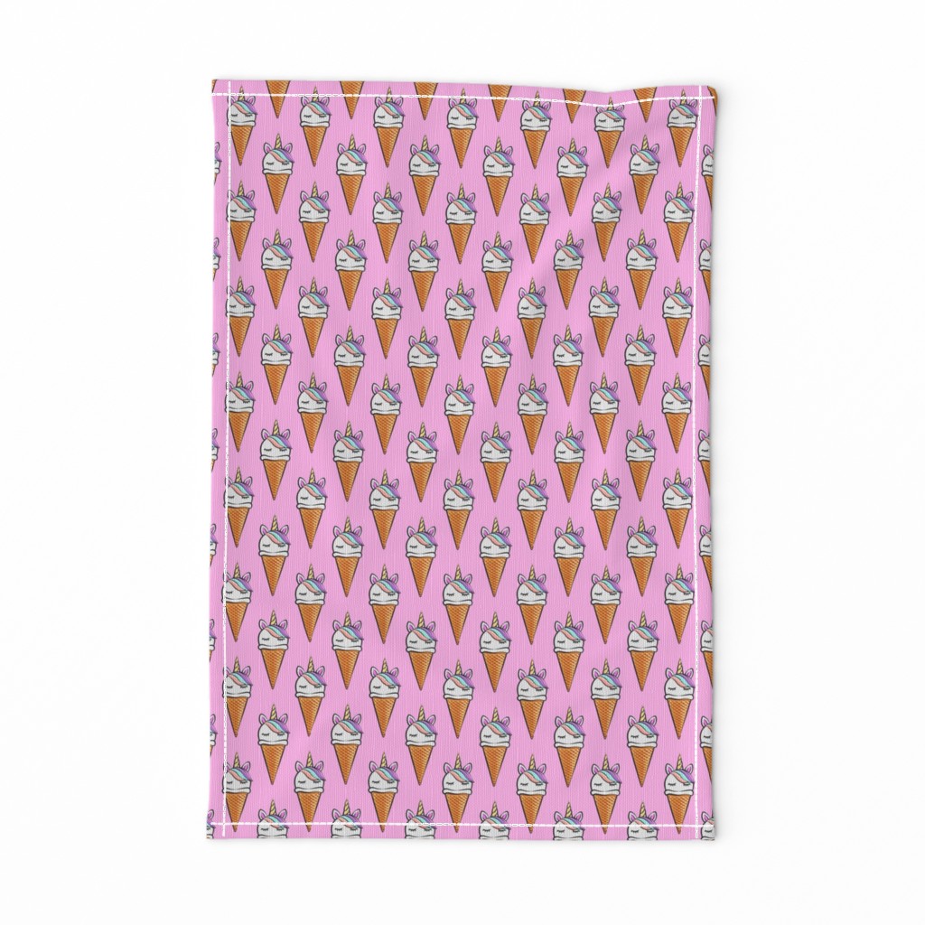 unicorn icecream cones - unicones on pink